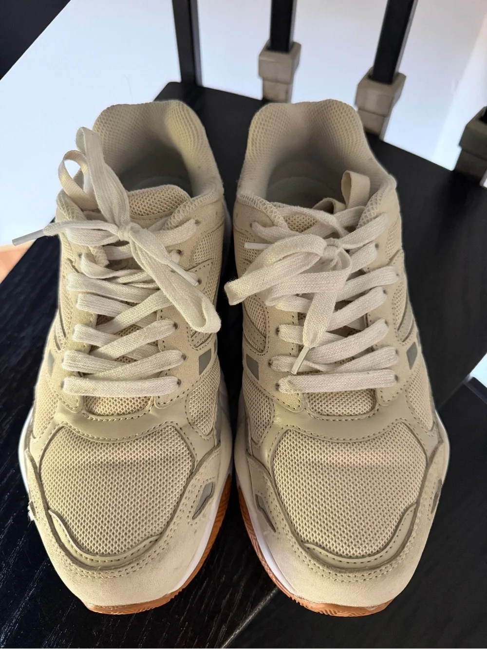 Fila Sonicburst Women’s Beige Mesh & Suede Retro Runner Sneakers